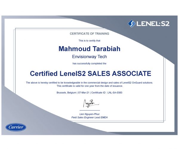 02-LenelS2 OnGuard Sales Associate Certificate